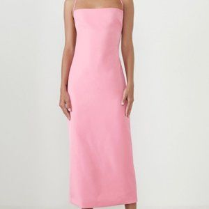 NWT Bardot Jillian Back Detail Midi Dress Pink